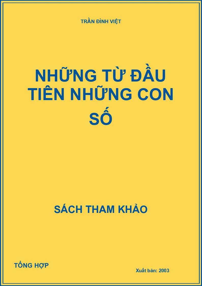 NHỮNG TỪ ĐẦU TIÊN NHỮNG CON SỐ