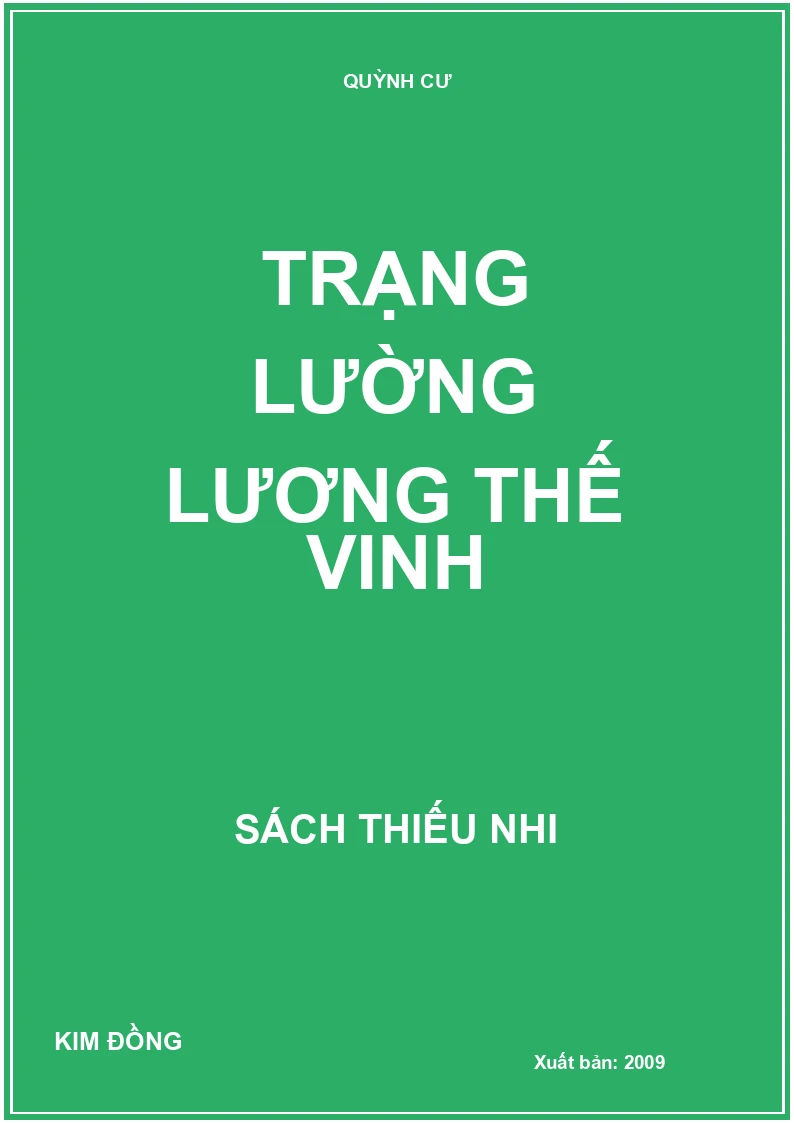 TRẠNG LƯỜNG LƯƠNG THẾ VINH