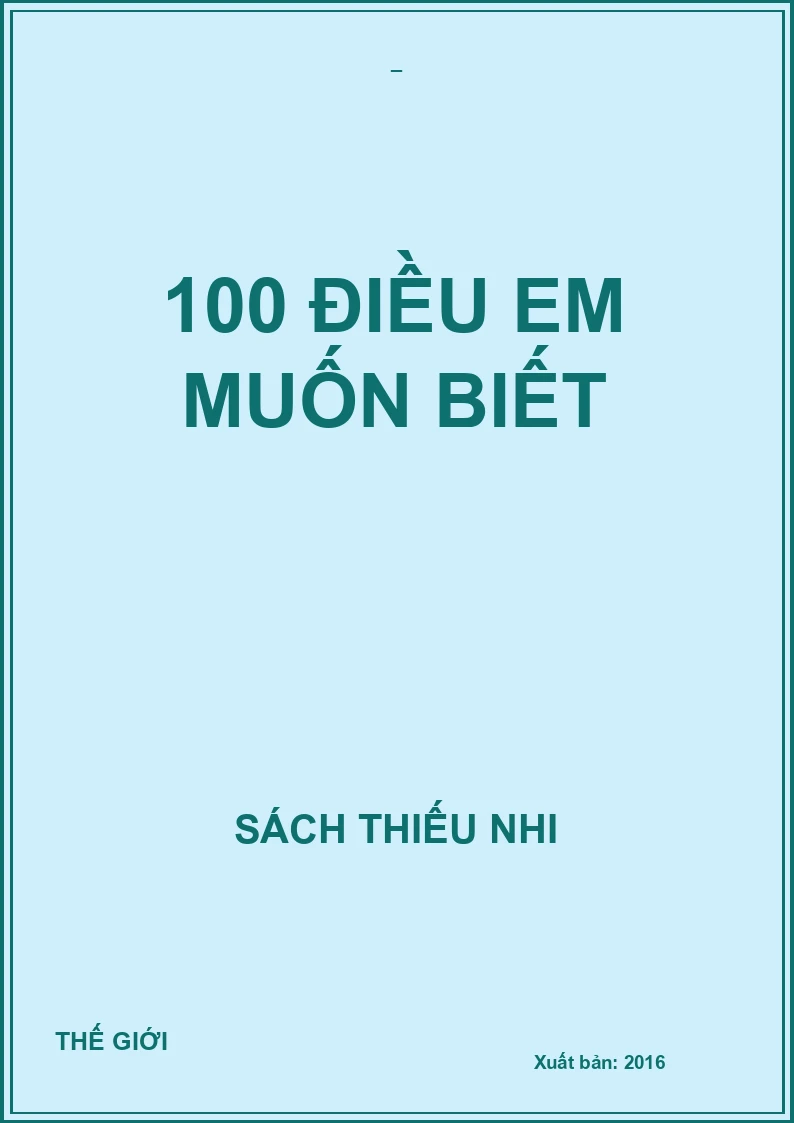 100 ĐIỀU EM MUỐN BIẾT