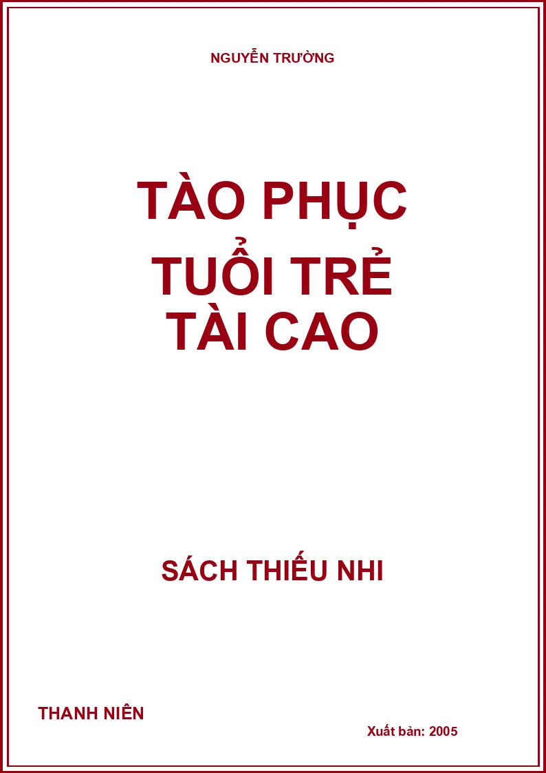 TÀO PHỤC TUỔI TRẺ TÀI CAO