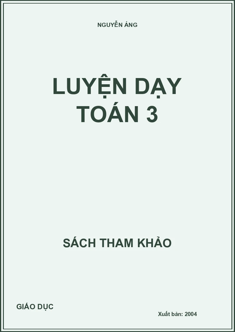 LUYỆN DẠY TOÁN 3