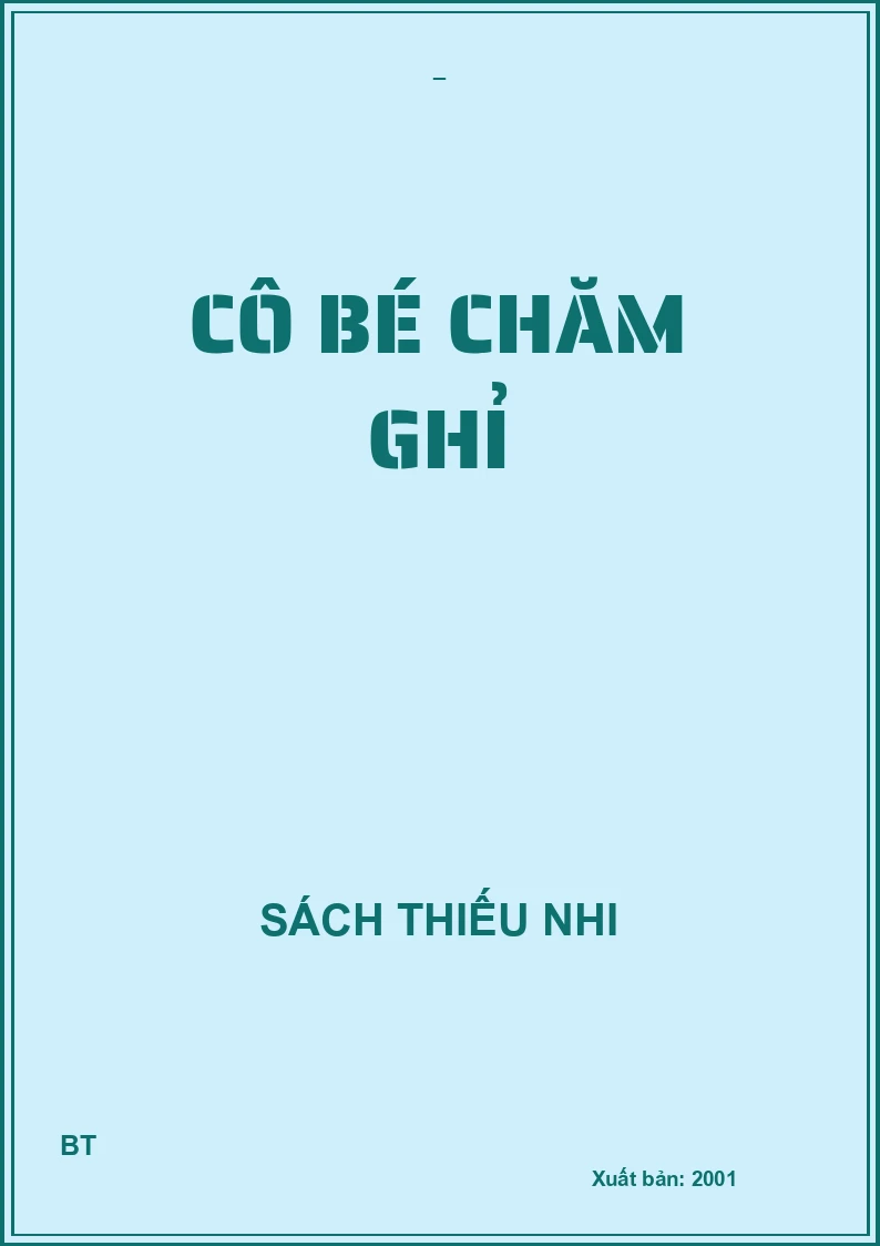 CÔ BÉ CHĂM GHỈ