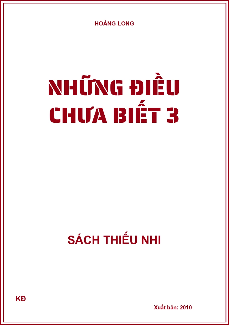 NHỮNG ĐIỀU CHƯA BIẾT 3