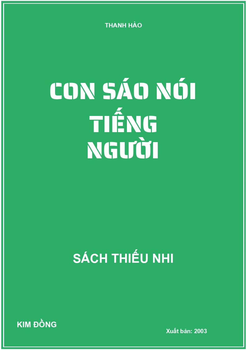 CON SÁO NÓI TIẾNG NGƯỜI