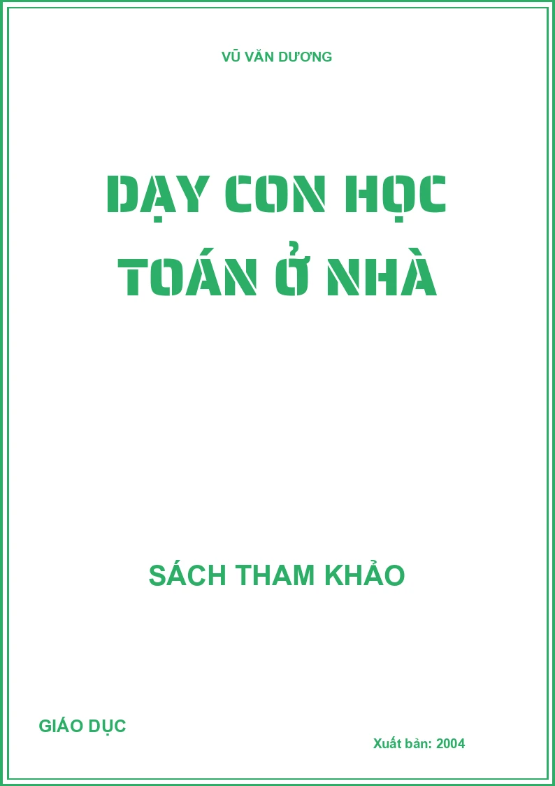 DẠY CON HỌC TOÁN Ở NHÀ