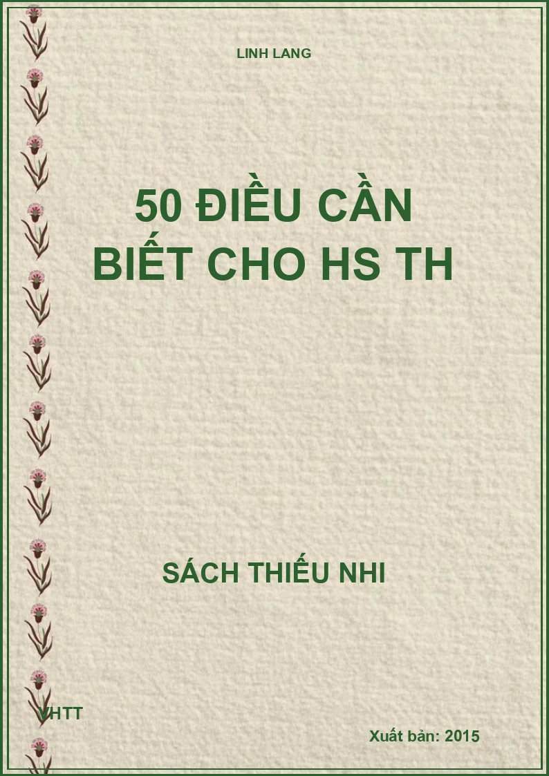 50 ĐIỀU CẦN BIẾT CHO HS TH