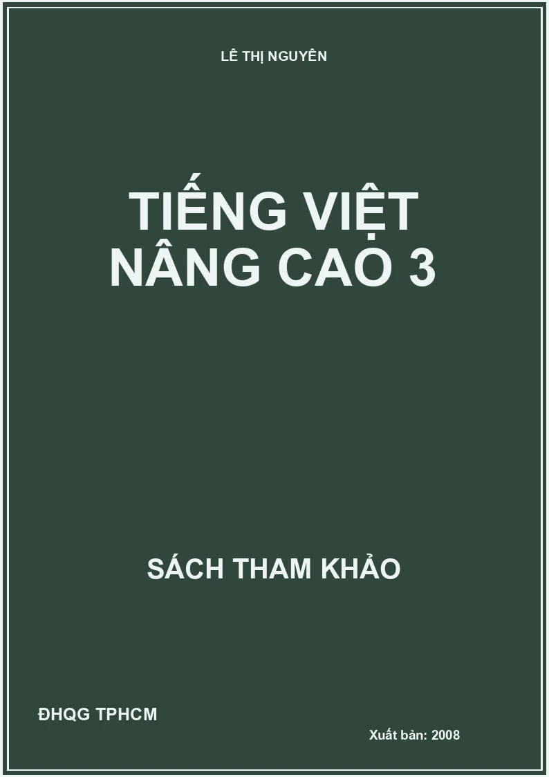 TIẾNG VIỆT NÂNG CAO 3