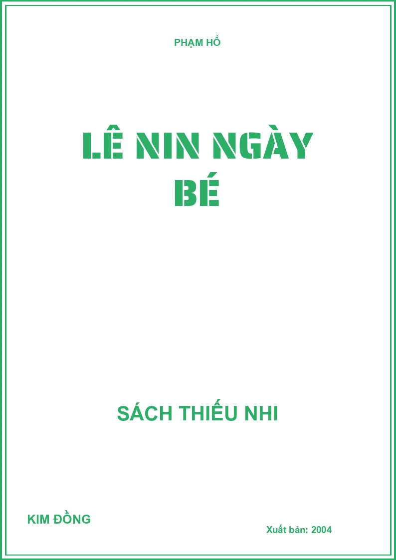 LÊ NIN NGÀY BÉ
