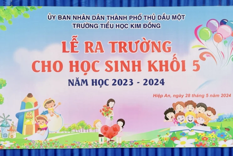 Trường Tiểu học Kim Đồng tổ chức "Lễ ra trường cho học sinh khối 5” niên khóa 2019-2024