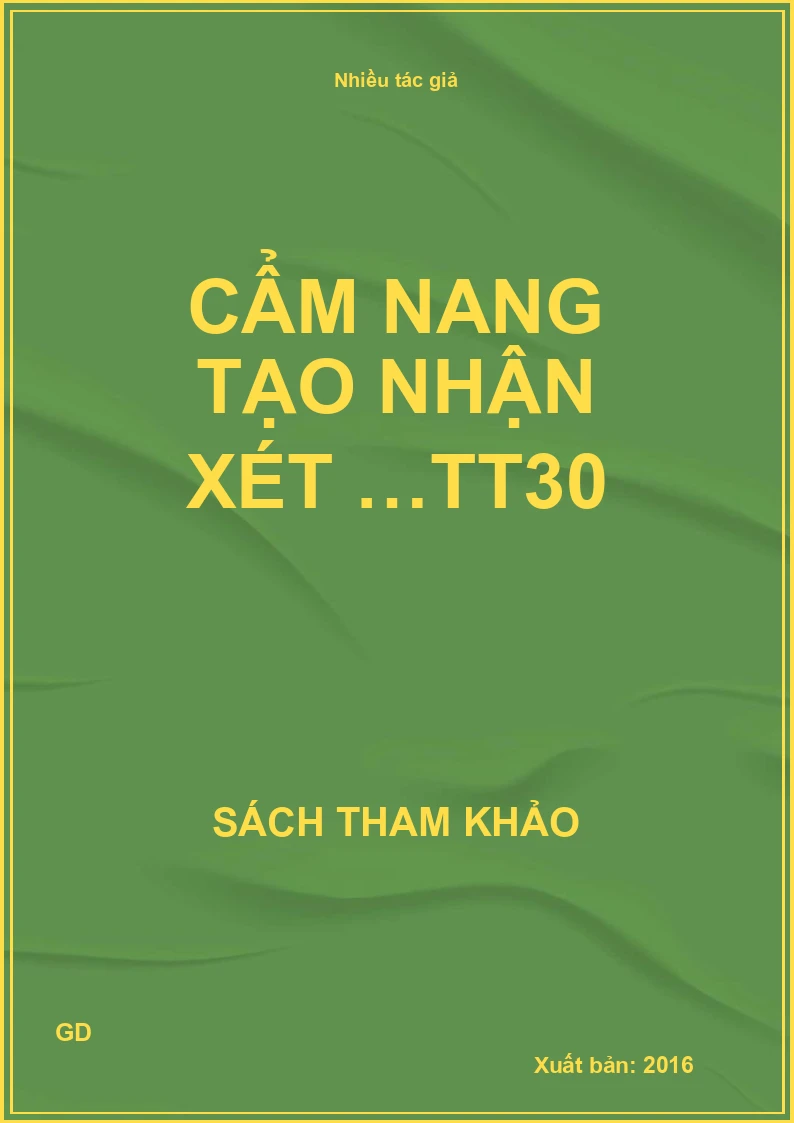Cẩm nang tạo nhận xét …TT30