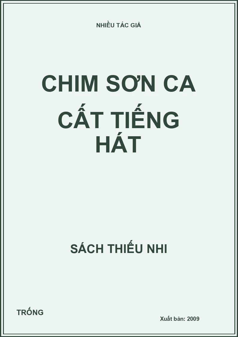 Chim sơn ca cất tiếng hát