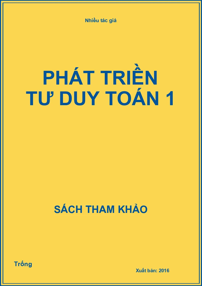 Phát triển tư duy Toán 1