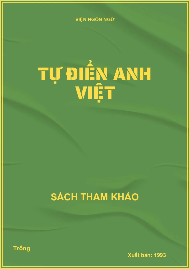 Tự điển Anh Việt
