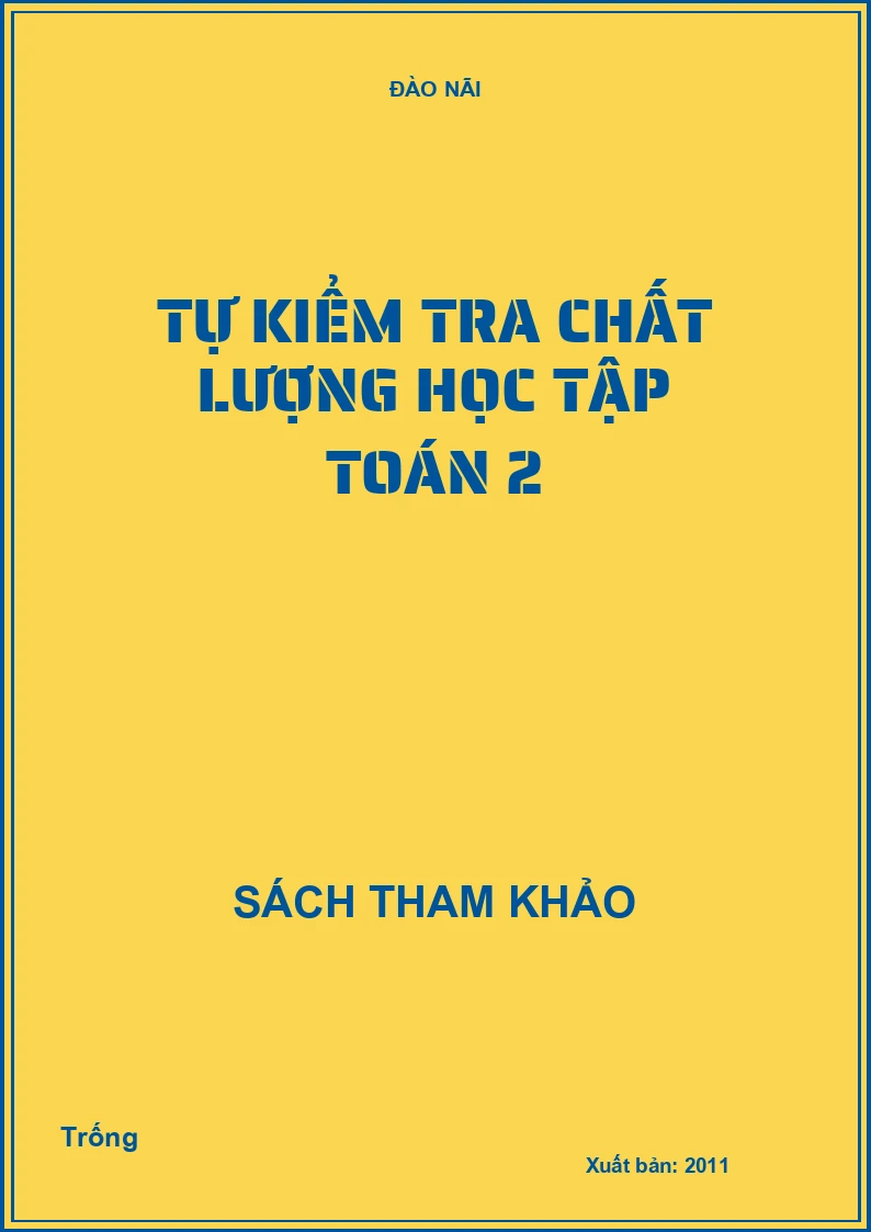 Tự kiểm tra chất lượng học tập toán 2