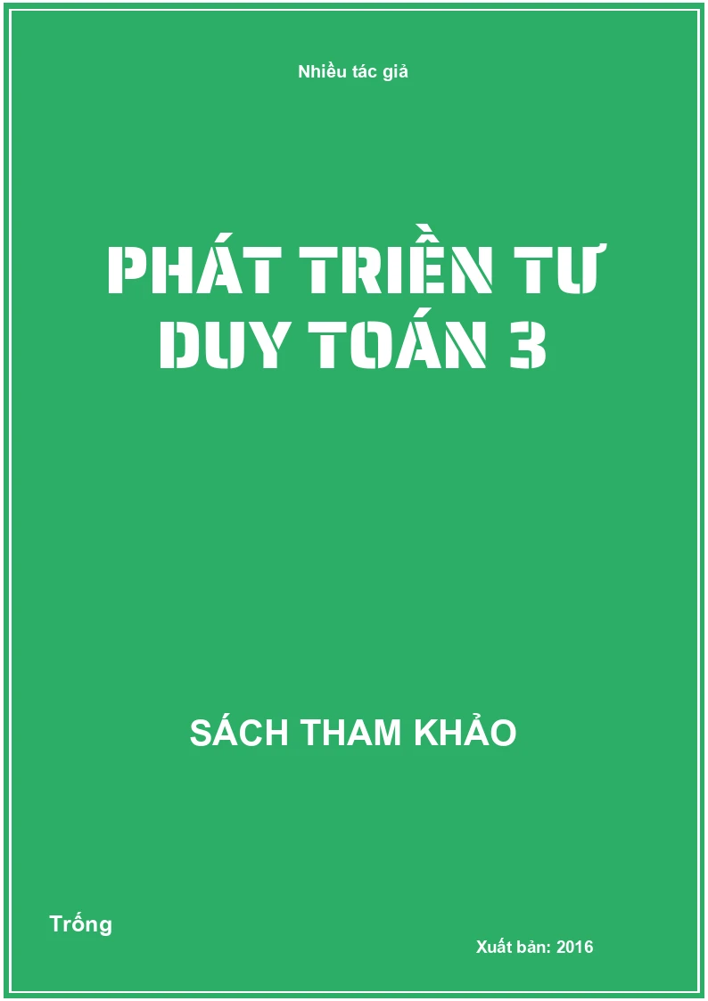 Phát triền tư duy Toán 3