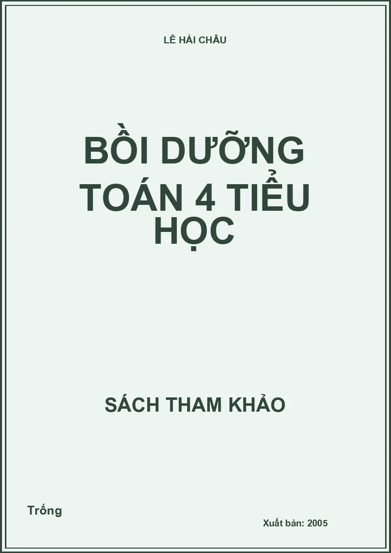 Bồi dưỡng Toán 4 tiểu học