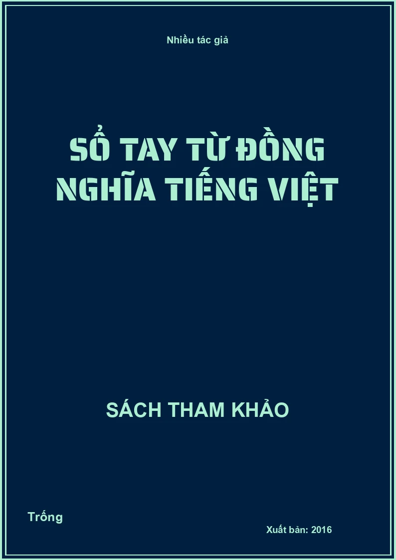Sổ tay từ đồng nghĩa Tiếng Việt