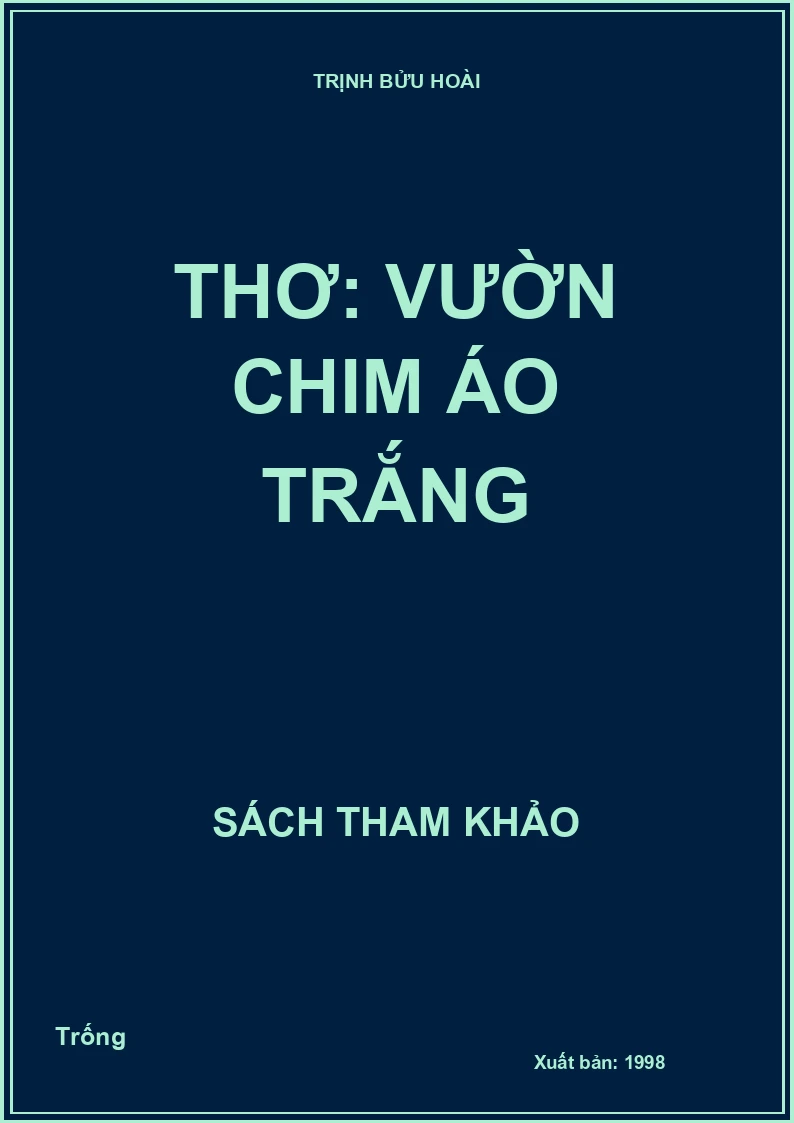 Thơ: Vườn chim áo trắng