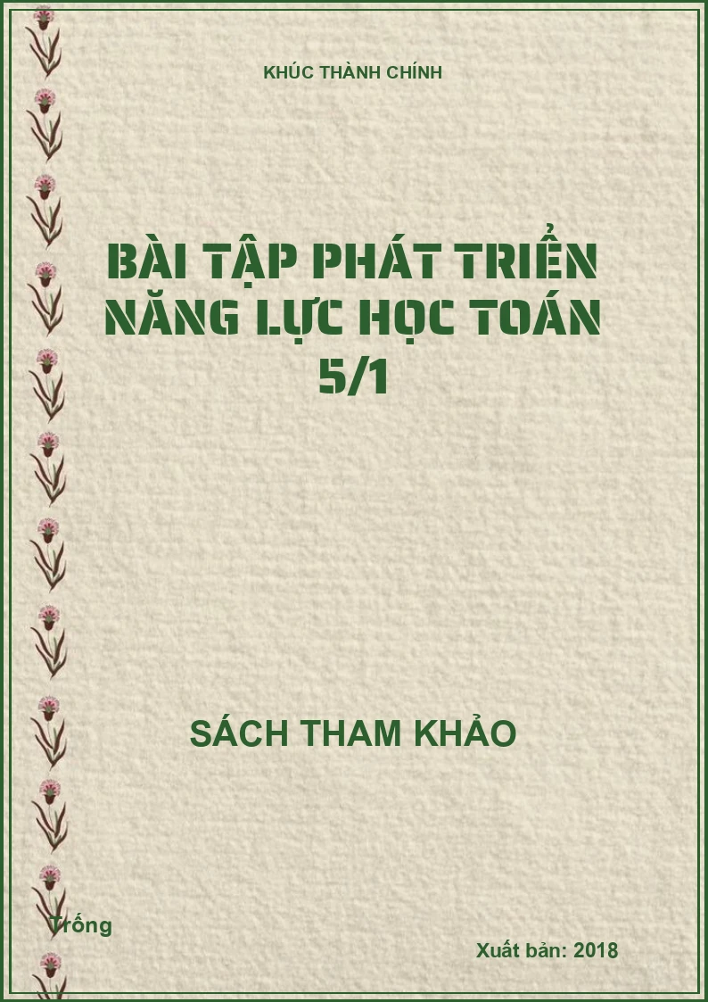 Bài tập phát triển năng lực học Toán 5/1