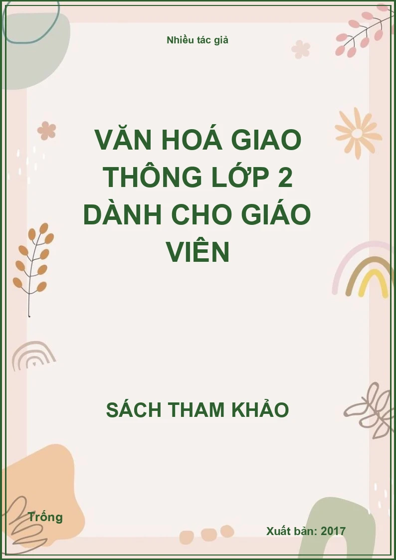 Văn hoá giao thông lớp 2 dành cho giáo viên