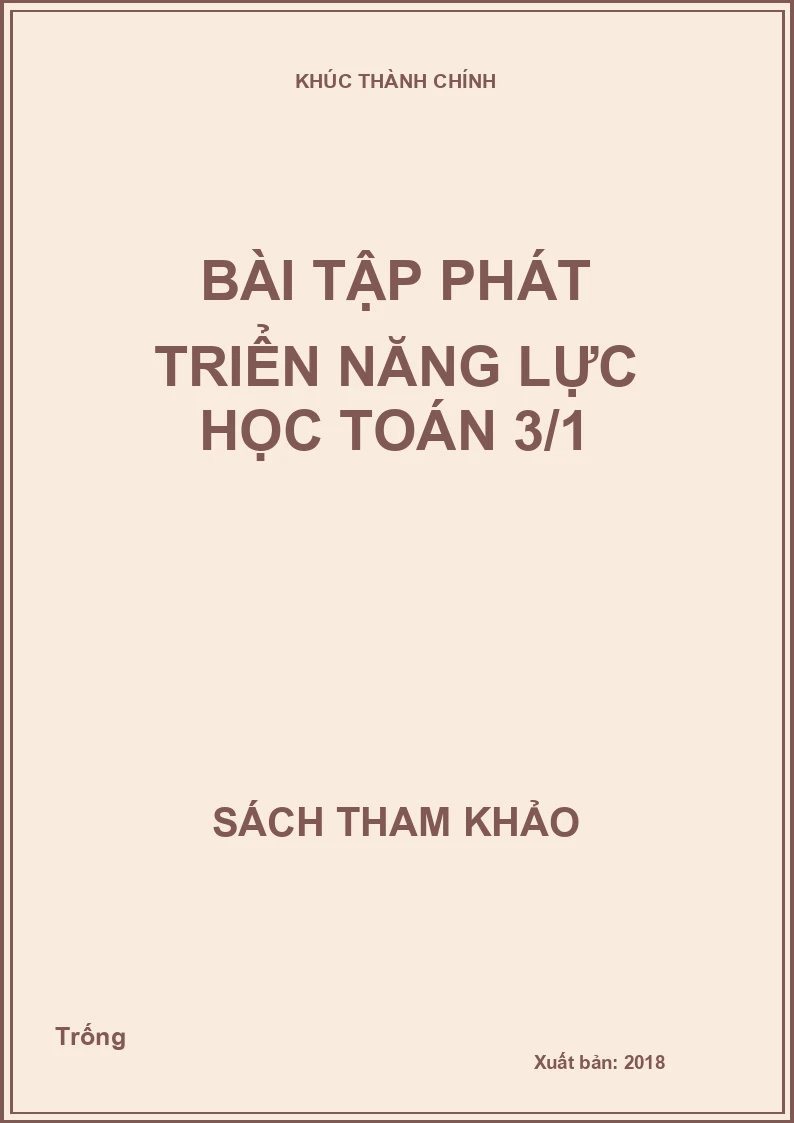 Bài tập phát triển năng lực học Toán 3/1