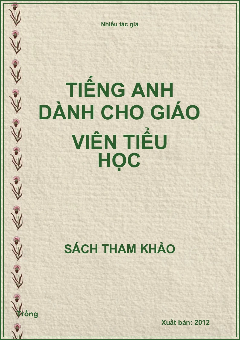 Tiếng anh dành cho giáo viên tiểu học
