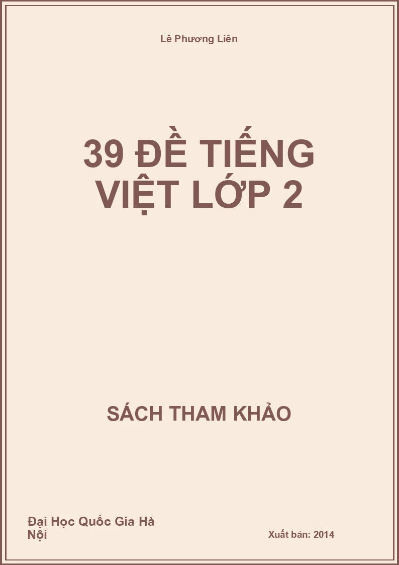 39 đề Tiếng Việt Lớp 2