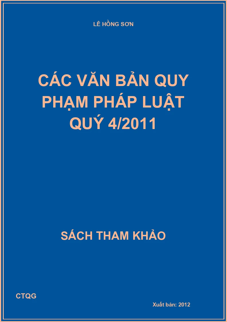 Các văn bản quy phạm pháp luật quý 4/2011