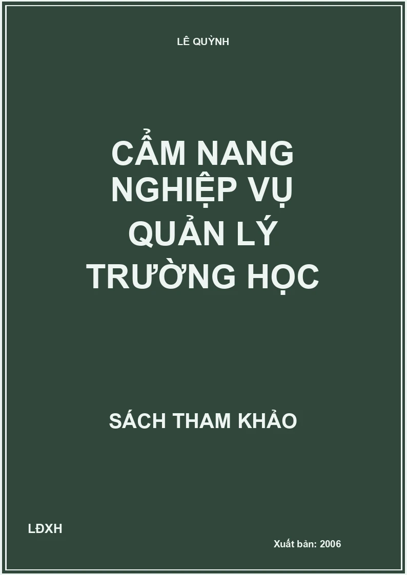 Cẩm nang nghiệp vụ quản lý trường học