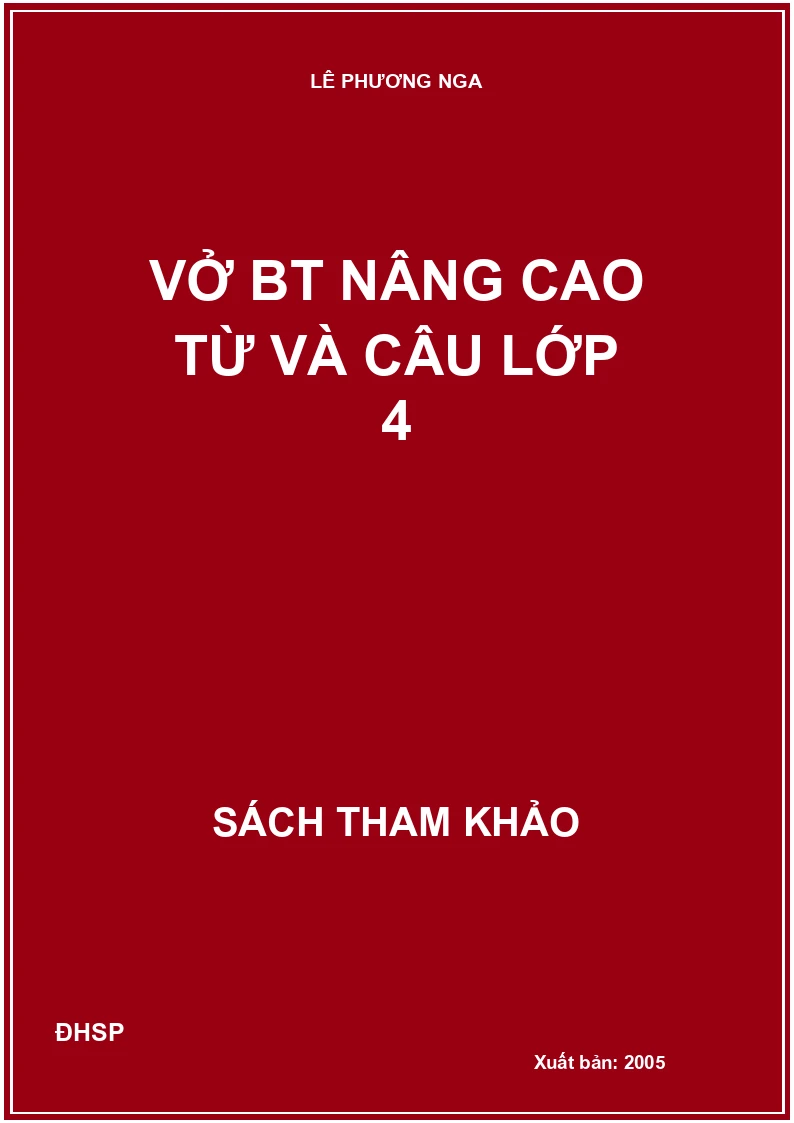 Vở BT nâng cao từ và câu lớp 4