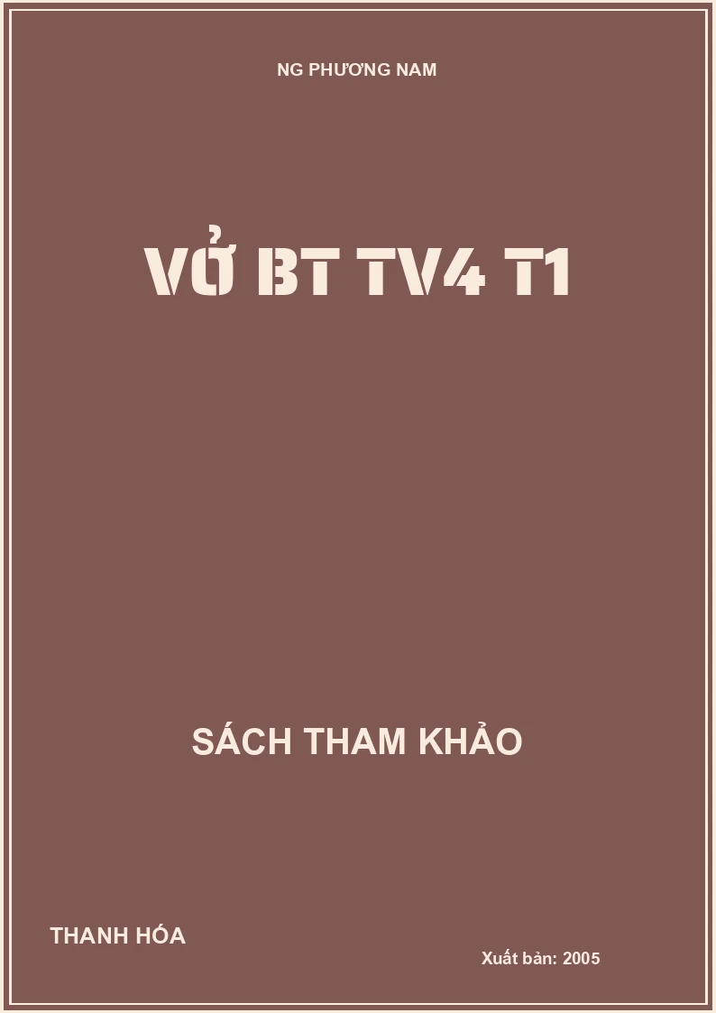 Vở BT TV4 T1