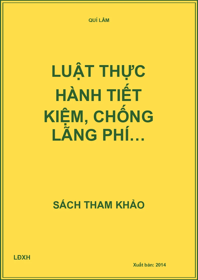 Luật thực hành tiết kiệm, chống lãng phí…