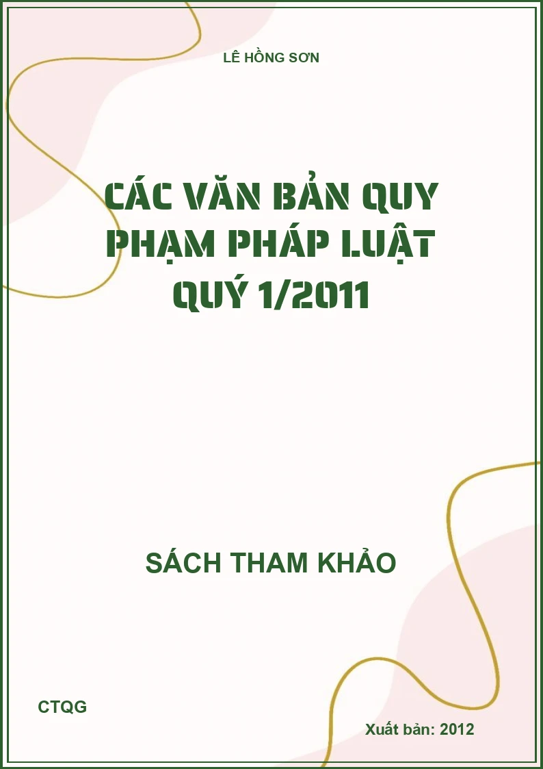 Các văn bản quy phạm pháp luật quý 1/2011