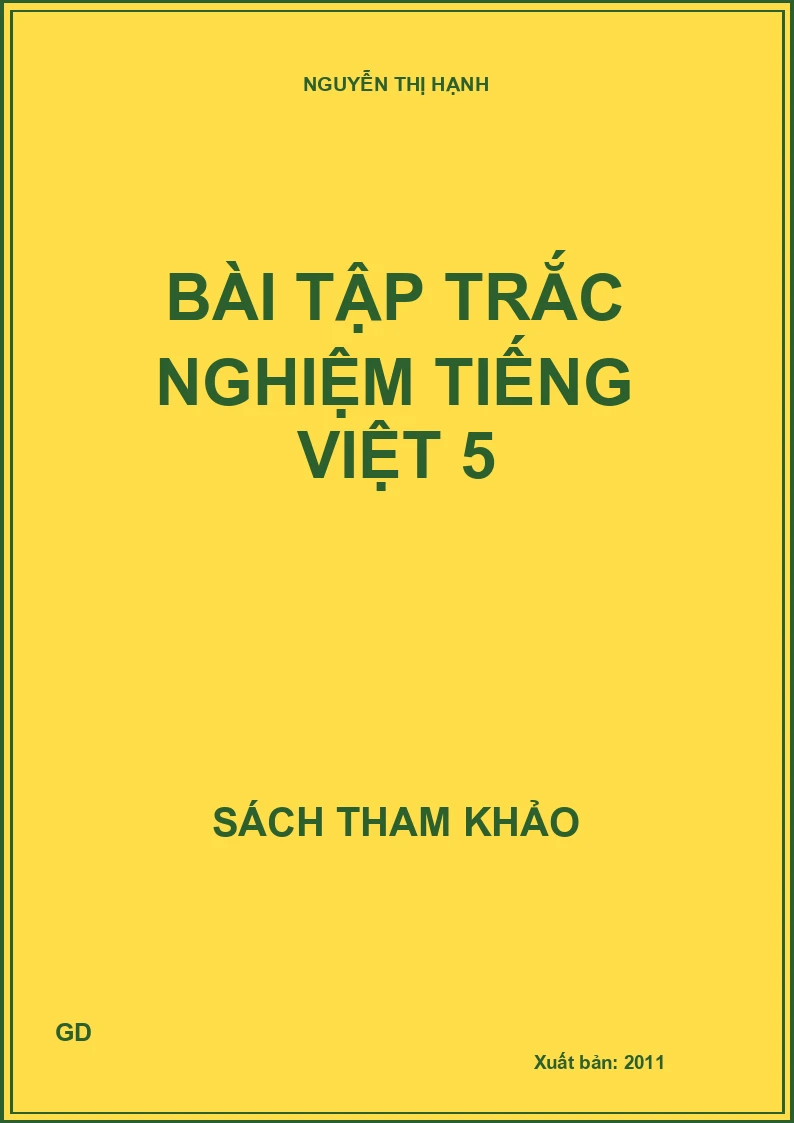 Bài tập trắc nghiệm Tiếng Việt 5