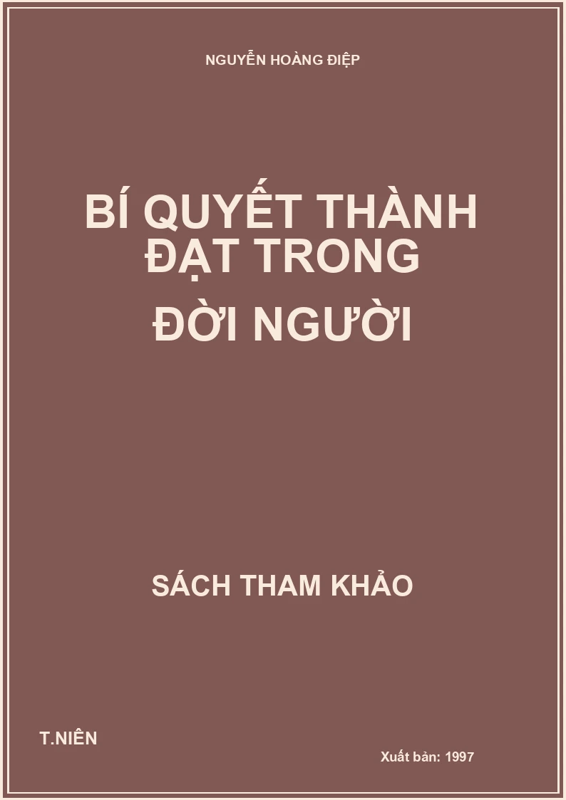 Bí quyết thành đạt trong đời người