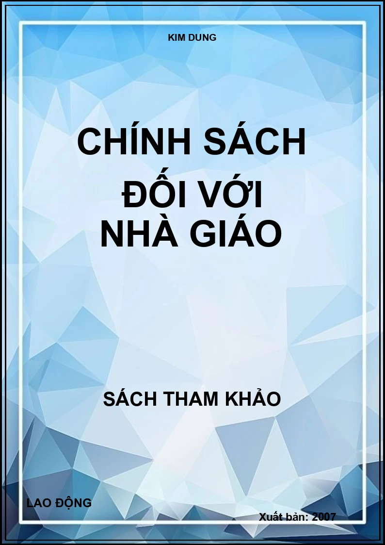 Chính sách đối với nhà giáo