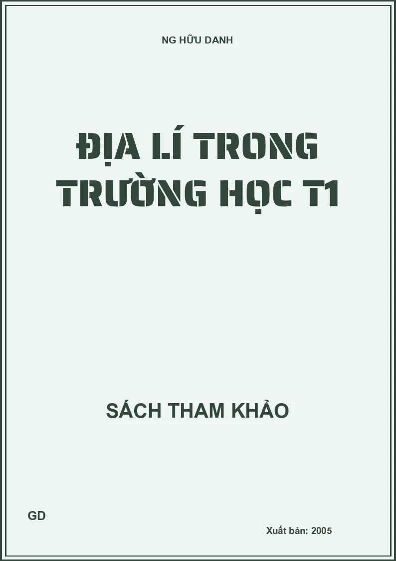 Địa lí trong trường học T1