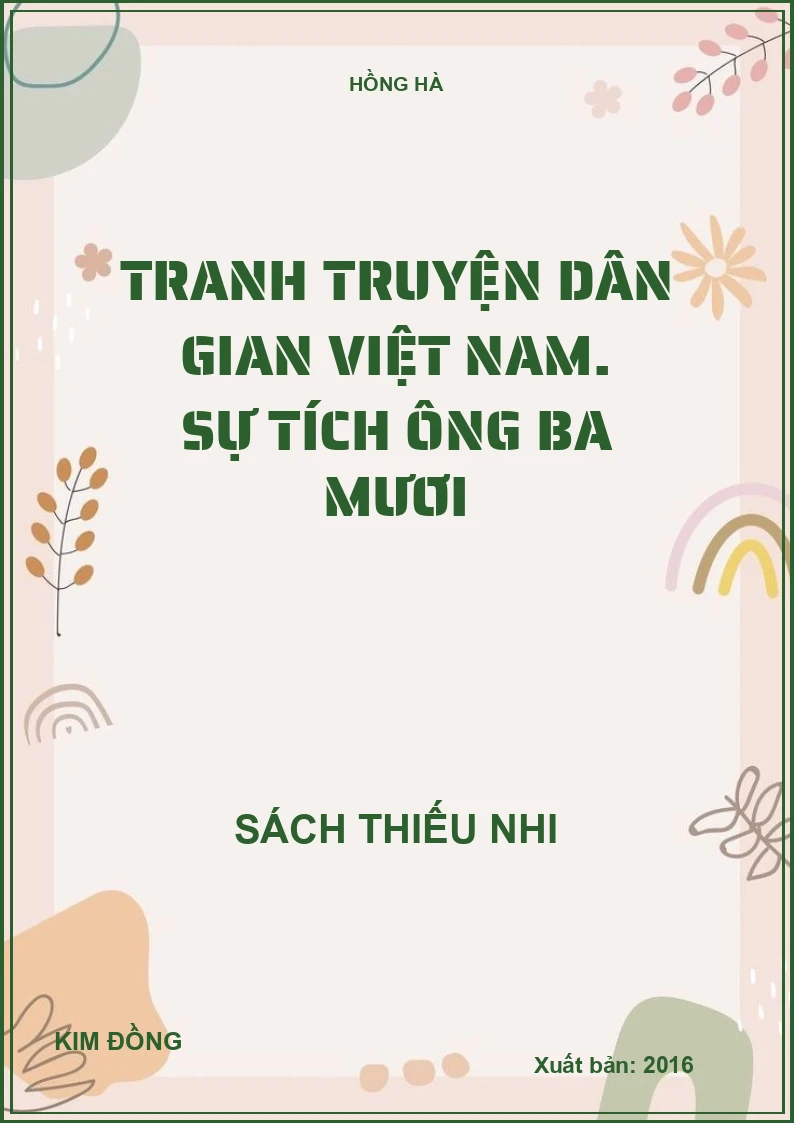 Tranh truyện dân gian Việt Nam. Sự tích ông ba mươi