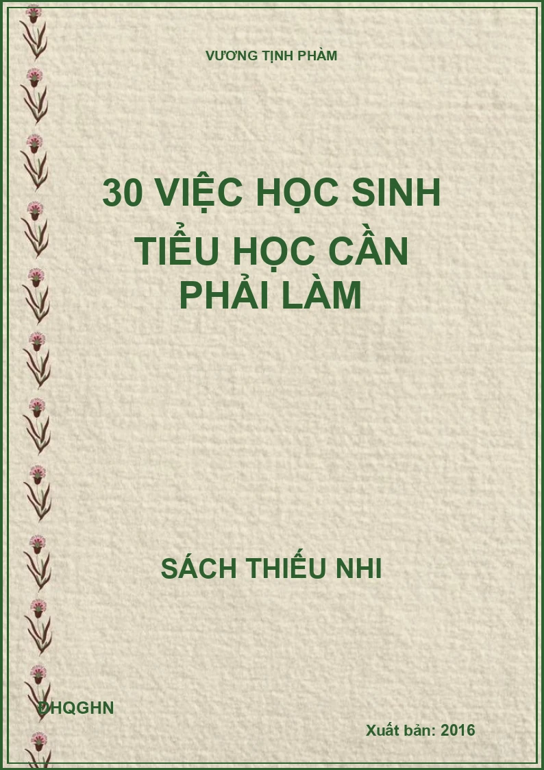 30 việc học sinh tiểu học cần phải làm