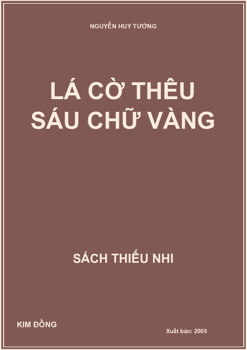 Lá cờ thêu sáu chữ vàng