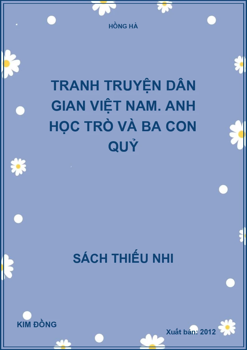 Tranh truyện dân gian Việt Nam. Anh học trò và ba con quỷ