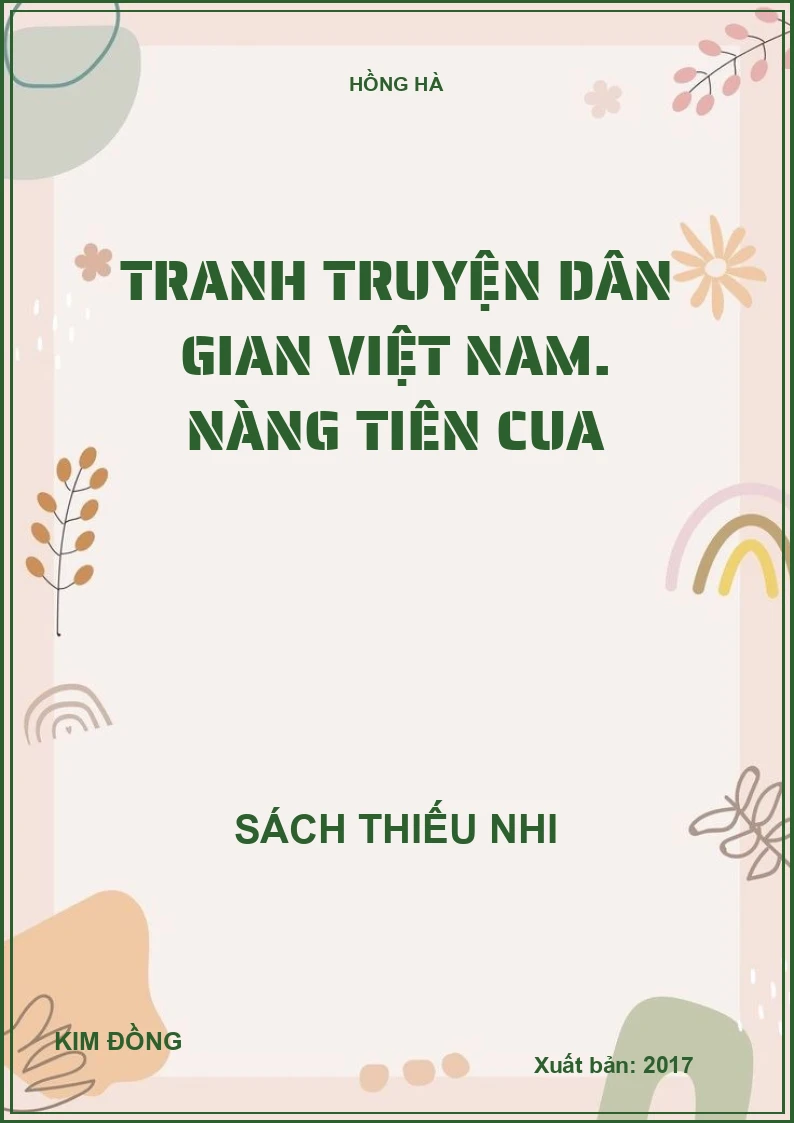 Tranh truyện dân gian Việt Nam. Nàng tiên Cua