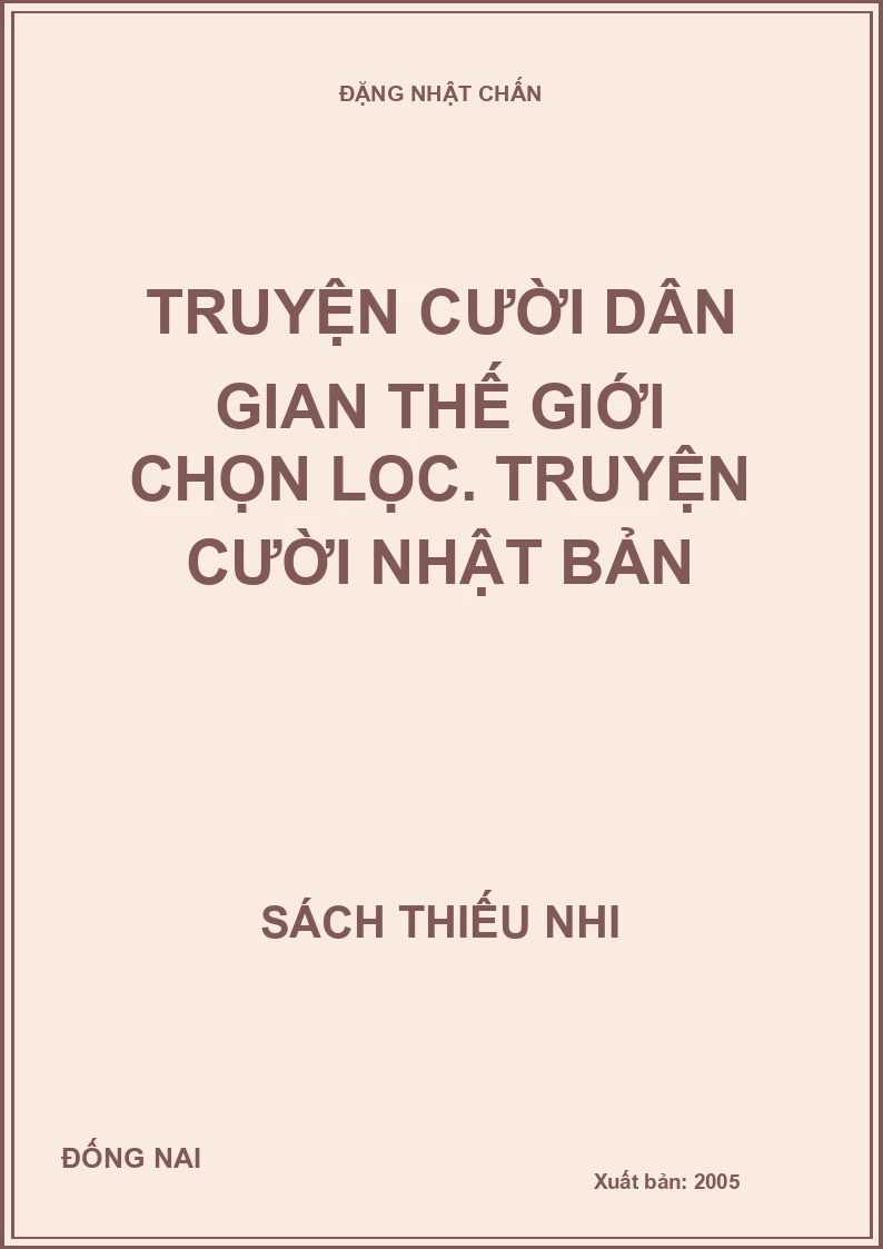 Truyện cười dân gian thế giới chọn lọc. Truyện cười Nhật Bản