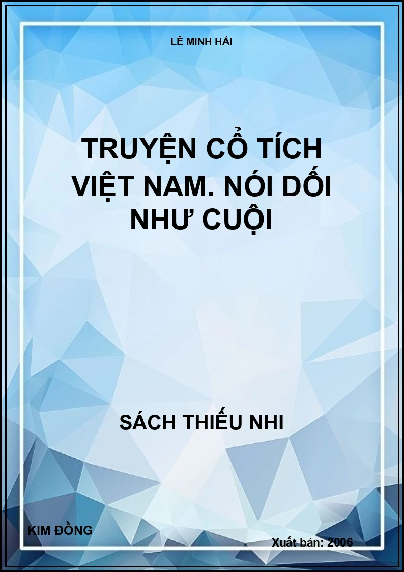 Truyện cổ tích Việt Nam. Nói dối như cuội