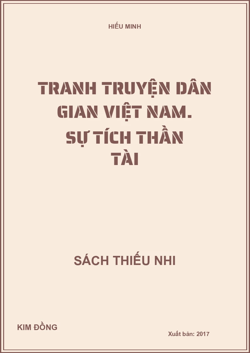 Tranh truyện dân gian Việt Nam. Sự tích Thần tài