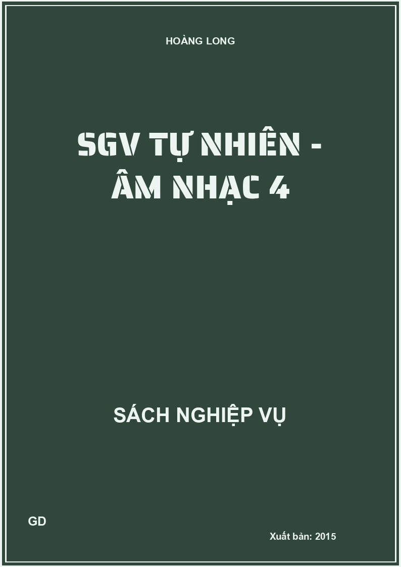 Sách giáo viên Tự nhiên - Âm nhạc 4