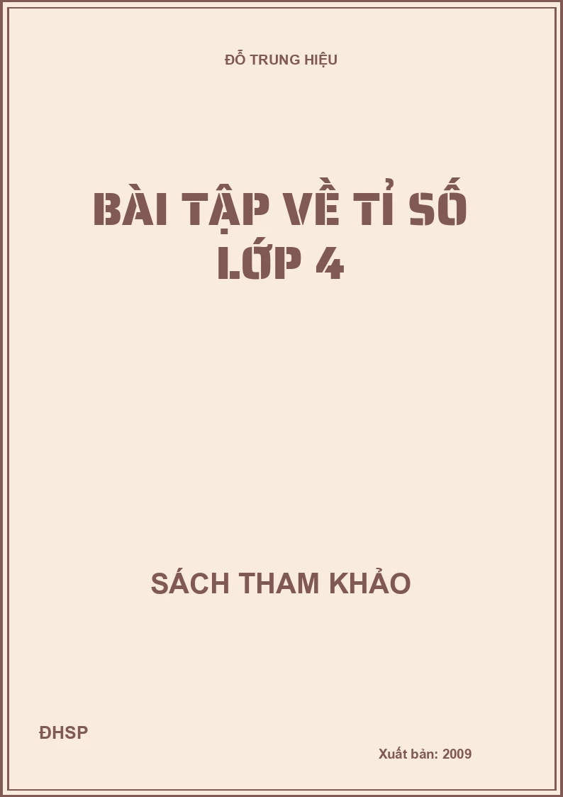 Bài Tập Về Tỉ Số Lớp 4