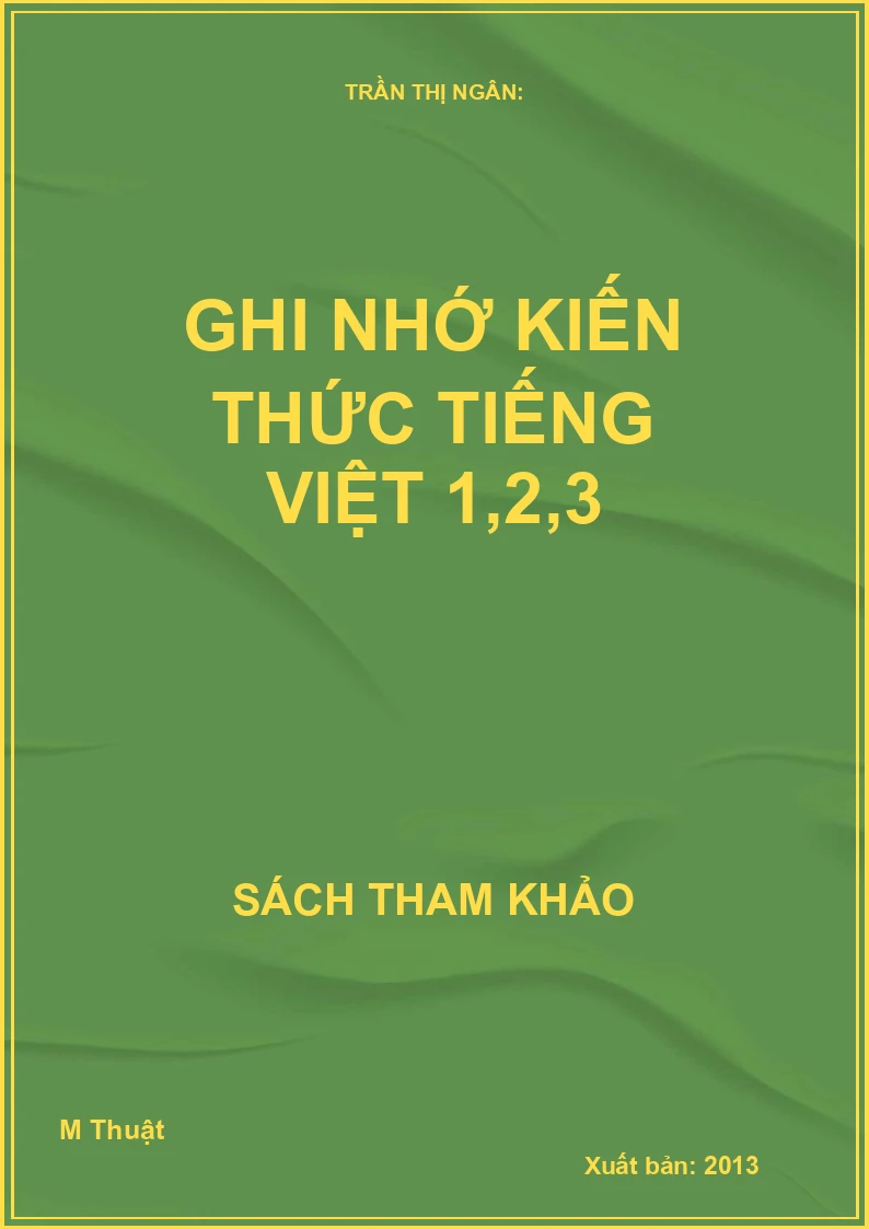 Ghi nhớ kiến thức Tiếng Việt 1,2,3