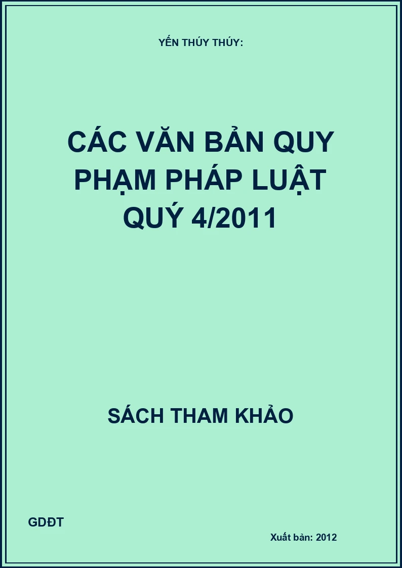 Các Văn Bản Quy Phạm Pháp Luật Quý 4/2011