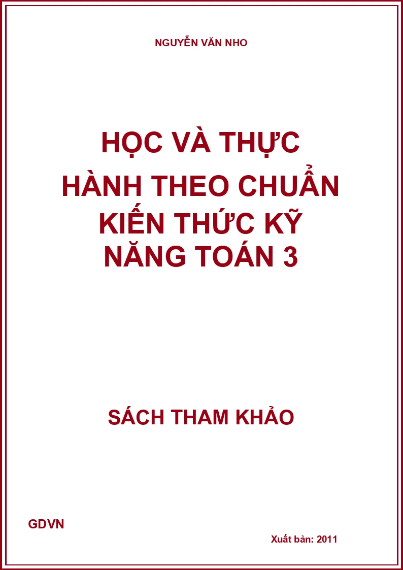 Học và Thực Hành Theo Chuẩn Kiến Thức Kĩ Năng Toán 3